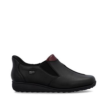 Rieker Tex Slip On Comfort Shoe - Black wine